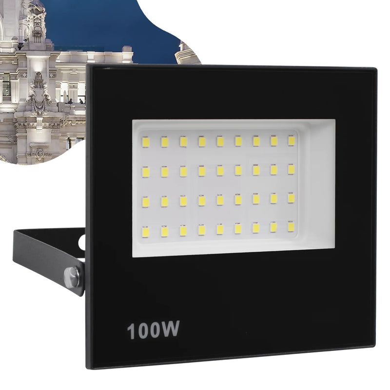 Refletor LED 100W FP Bivolt à Prova d'Água com Luz Branca Forte