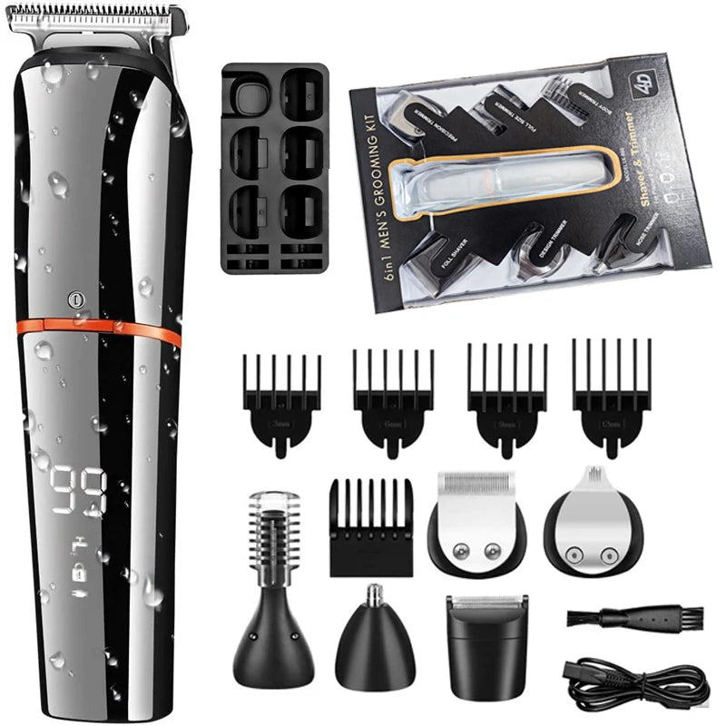 Kit Completo de Aparador de Barba e Cabelo Masculino - Grooming